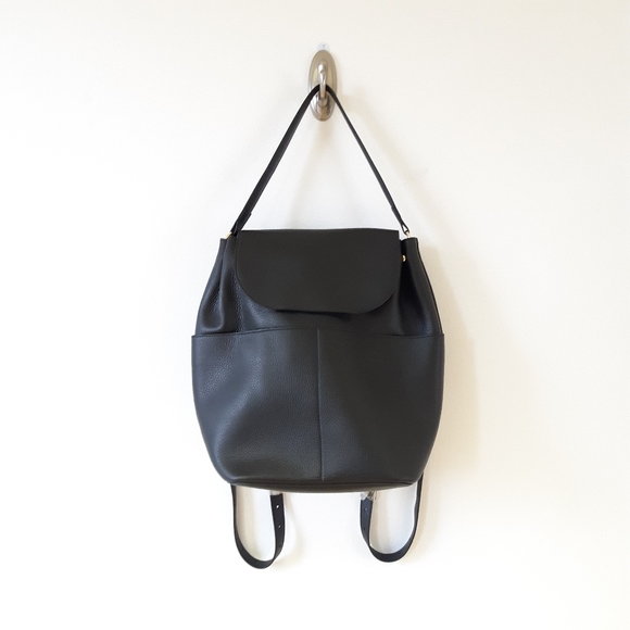 Cuyana Handbags - CUYANA | Leather Backpack 13" Black — Pebbled Leather